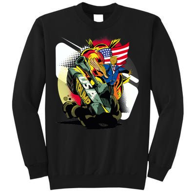 Donald Trump Riding Army Tank Sweatshirt