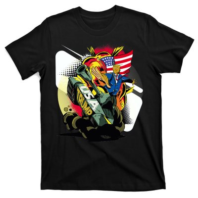 Donald Trump Riding Army Tank T-Shirt