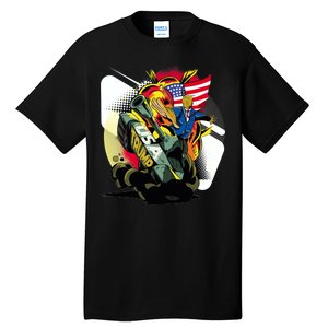 Donald Trump Riding Army Tank Tall T-Shirt