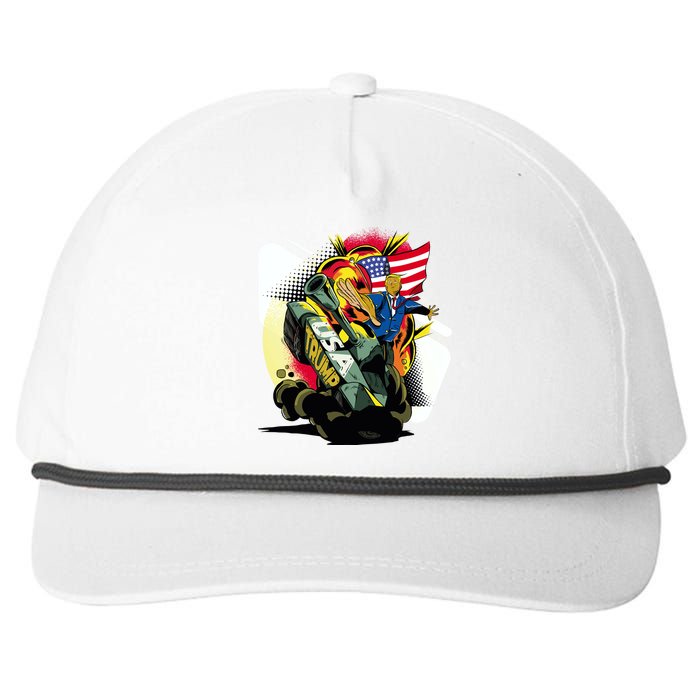 Donald Trump Riding Army Tank Snapback Five-Panel Rope Hat