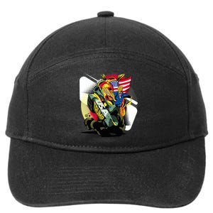 Donald Trump Riding Army Tank 7-Panel Snapback Hat