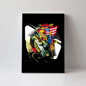 Donald Trump Riding Army Tank Canvas