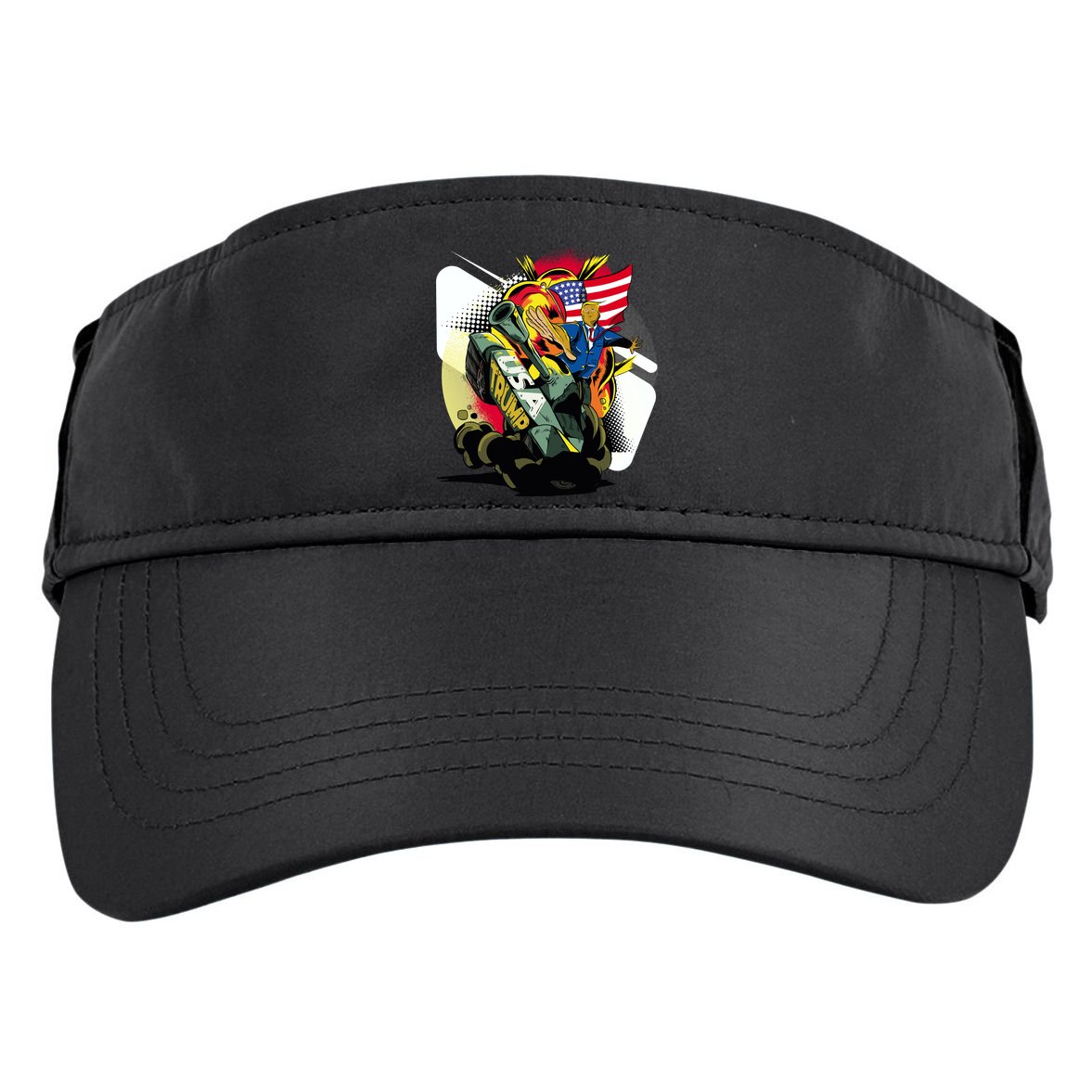 Donald Trump Riding Army Tank Adult Drive Performance Visor