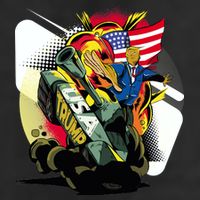 Donald Trump Riding Army Tank Adult Drive Performance Visor