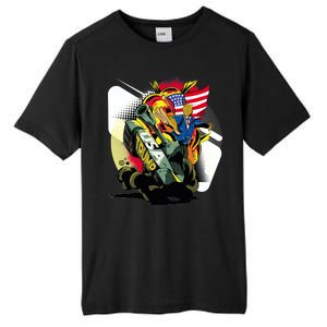 Donald Trump Riding Army Tank Tall Fusion ChromaSoft Performance T-Shirt