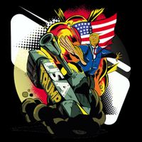 Donald Trump Riding Army Tank 16 in Basic Backpack