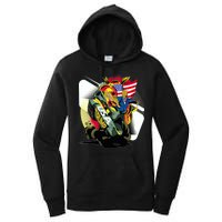 Donald Trump Riding Army Tank Women's Pullover Hoodie