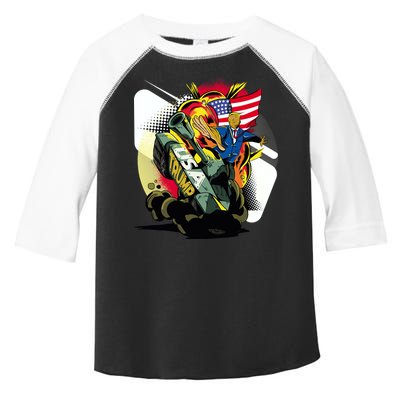Donald Trump Riding Army Tank Toddler Fine Jersey T-Shirt