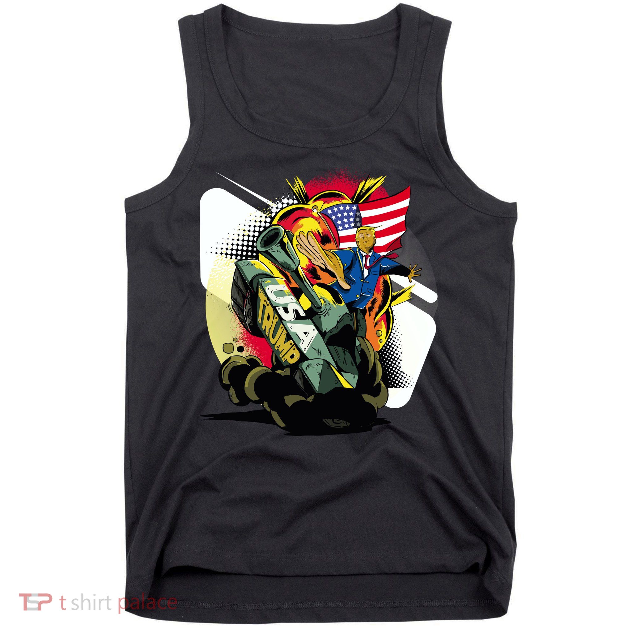 Donald Trump Riding Army Tank Tank Top