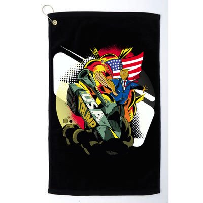 Donald Trump Riding Army Tank Golf Towel