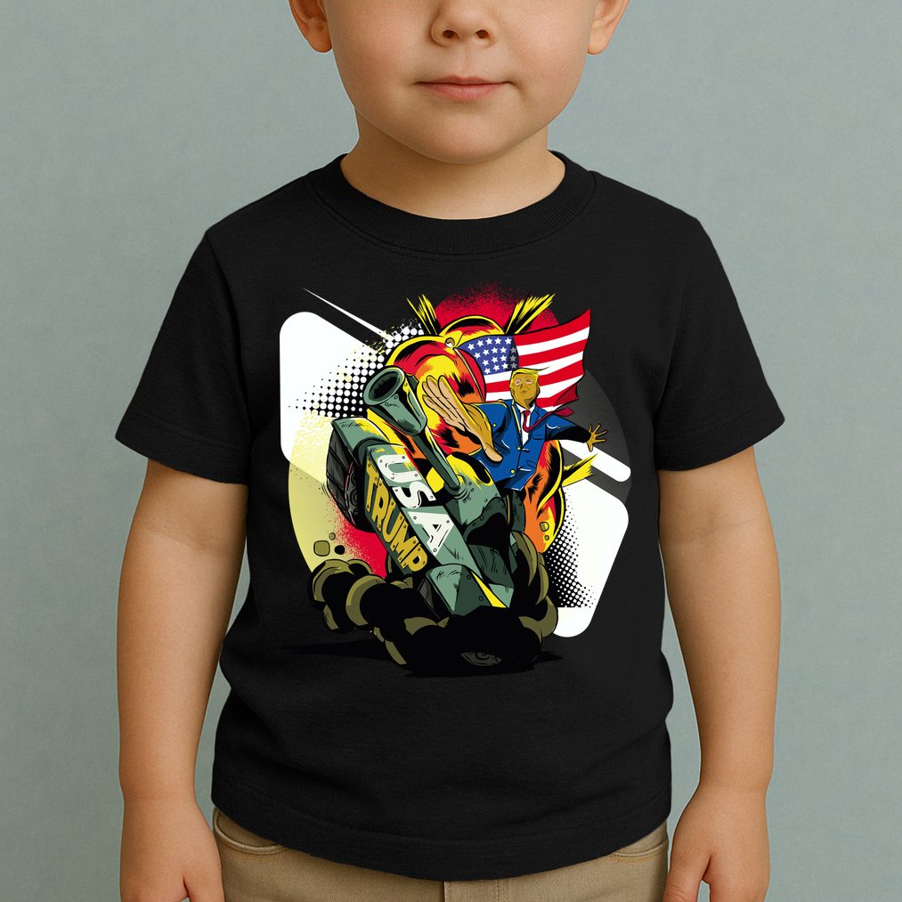 Donald Trump Riding Army Tank Toddler T-Shirt