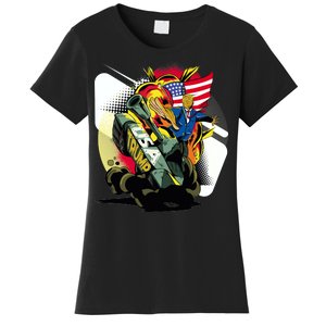 Donald Trump Riding Army Tank Women's T-Shirt