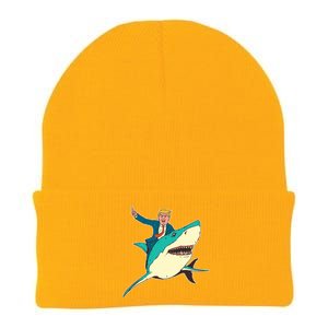 Donald Trump Riding Shark Knit Cap Winter Beanie