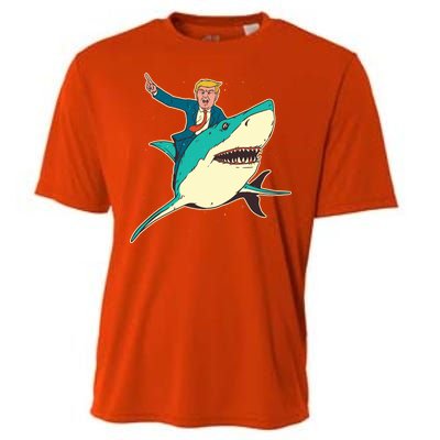 Donald Trump Riding Shark Cooling Performance Crew T-Shirt