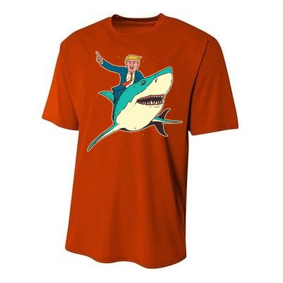 Donald Trump Riding Shark Performance Sprint T-Shirt