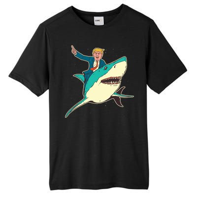 Donald Trump Riding Shark Tall Fusion ChromaSoft Performance T-Shirt