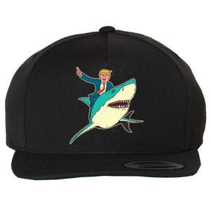 Donald Trump Riding Shark Wool Snapback Cap