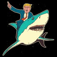 Donald Trump Riding Shark Wool Snapback Cap