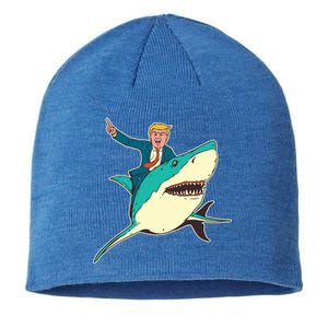 Donald Trump Riding Shark Sustainable Beanie