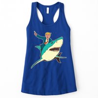 Donald Trump Riding Shark Womens Tank Top