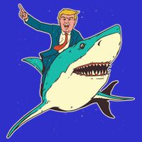 Donald Trump Riding Shark Womens Tank Top