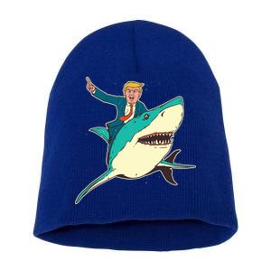 Donald Trump Riding Shark Short Acrylic Beanie