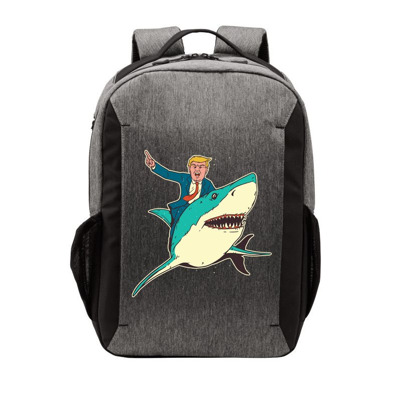 Donald Trump Riding Shark Vector Backpack