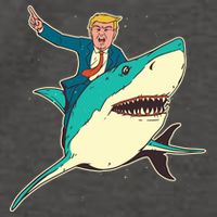 Donald Trump Riding Shark Vector Backpack