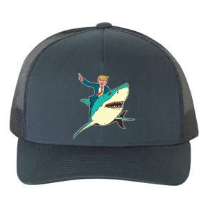 Donald Trump Riding Shark Yupoong Adult 5-Panel Trucker Hat