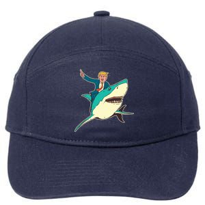 Donald Trump Riding Shark 7-Panel Snapback Hat