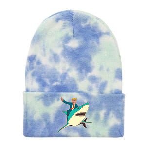 Donald Trump Riding Shark Tie Dye 12in Knit Beanie