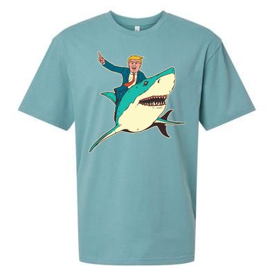 Donald Trump Riding Shark Sueded Cloud Jersey T-Shirt