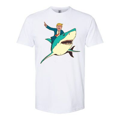 Donald Trump Riding Shark Softstyle CVC T-Shirt