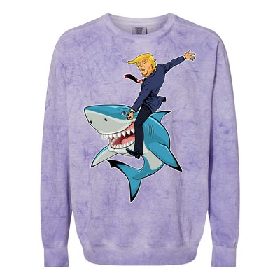 Donald Trump Shark President Colorblast Crewneck Sweatshirt