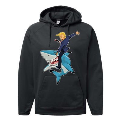 Donald Trump Shark President Performance Fleece Hoodie