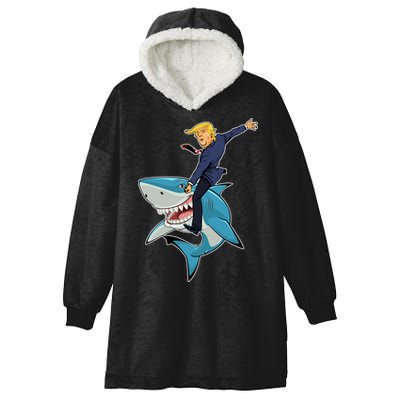 Donald Trump Shark President Hooded Wearable Blanket