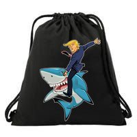 Donald Trump Shark President Drawstring Bag