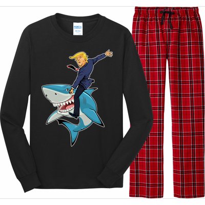 Donald Trump Shark President Long Sleeve Pajama Set