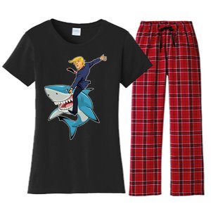 Donald Trump Shark President Women's Flannel Pajama Set