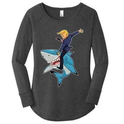 Donald Trump Shark President Women's Perfect Tri Tunic Long Sleeve Shirt