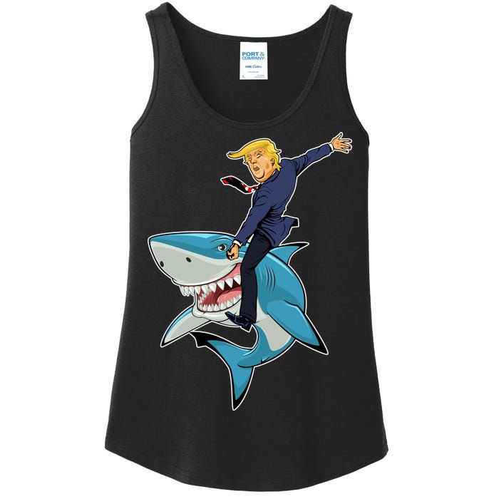 Donald Trump Shark President Ladies Essential Tank