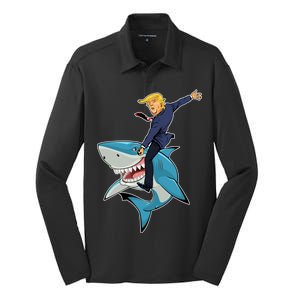 Donald Trump Shark President Silk Touch Performance Long Sleeve Polo