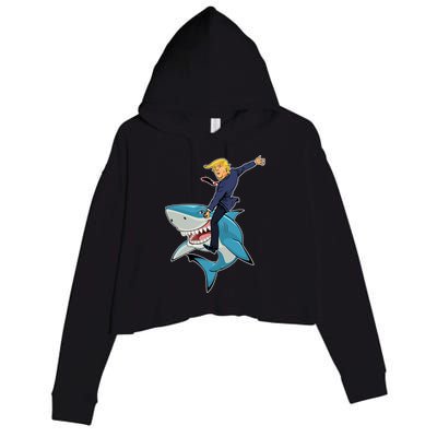 Donald Trump Shark President Crop Fleece Hoodie