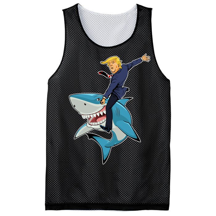 Donald Trump Shark President Mesh Reversible Basketball Jersey Tank