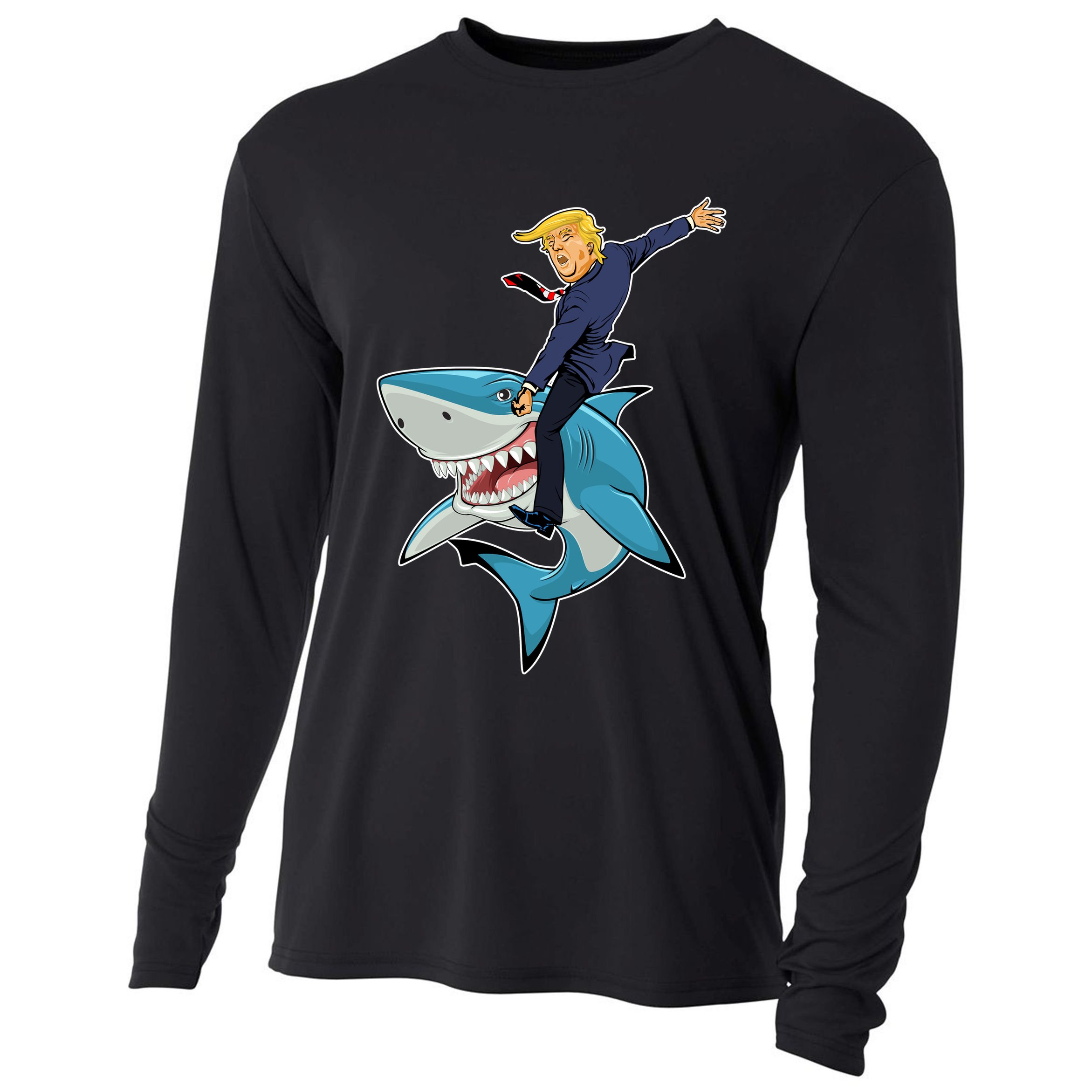 Donald Trump Shark President Cooling Performance Long Sleeve Crew