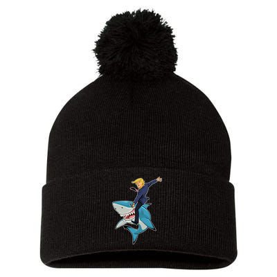 Donald Trump Shark President Pom Pom 12in Knit Beanie