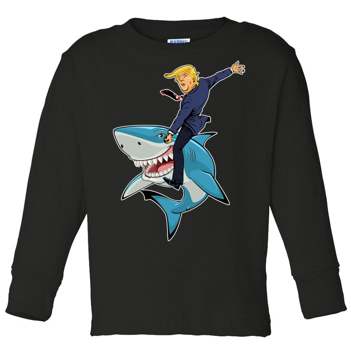 Donald Trump Shark President Toddler Long Sleeve Shirt