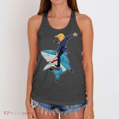 Donald Trump Shark President Women's Knotted Racerback Tank
