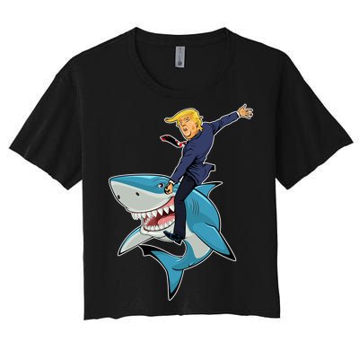 Donald Trump Shark President Women's Crop Top Tee