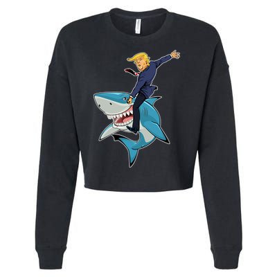 Donald Trump Shark President Cropped Pullover Crew